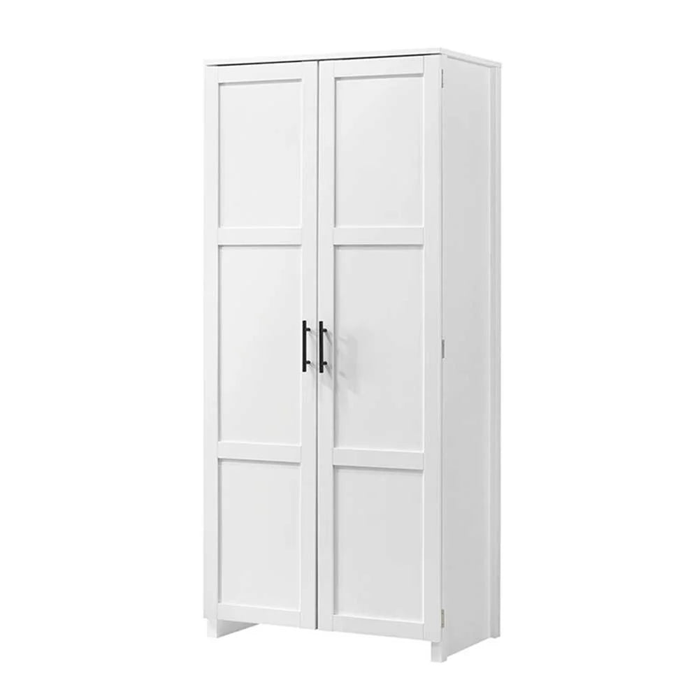 Pemberly Row Contemporary Engineered Wood Pantry in White Finish