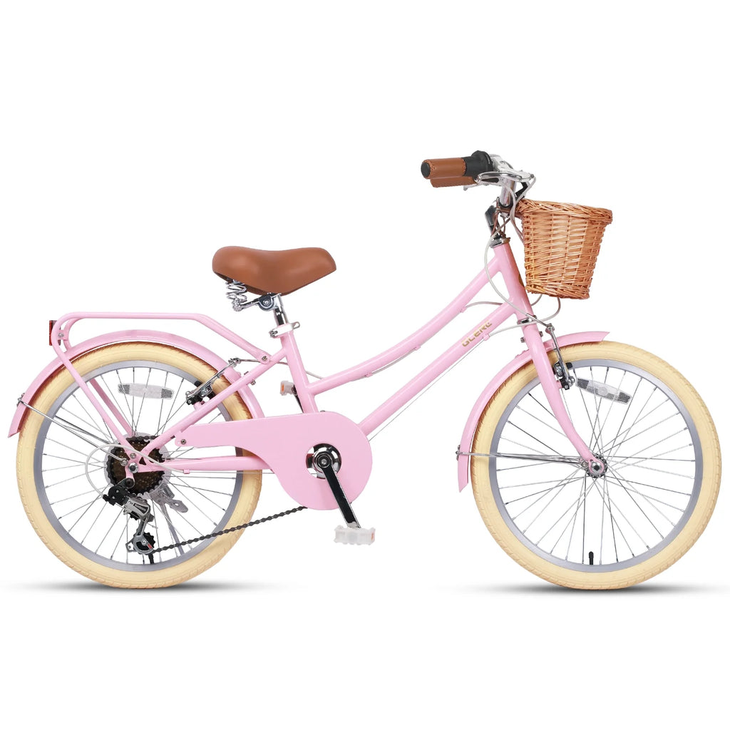 Glerc Missy 24" Girls Cruiser Bike 6-Speed Women's Hybird Bicycle for Ages 7-11 Years, Mint Green