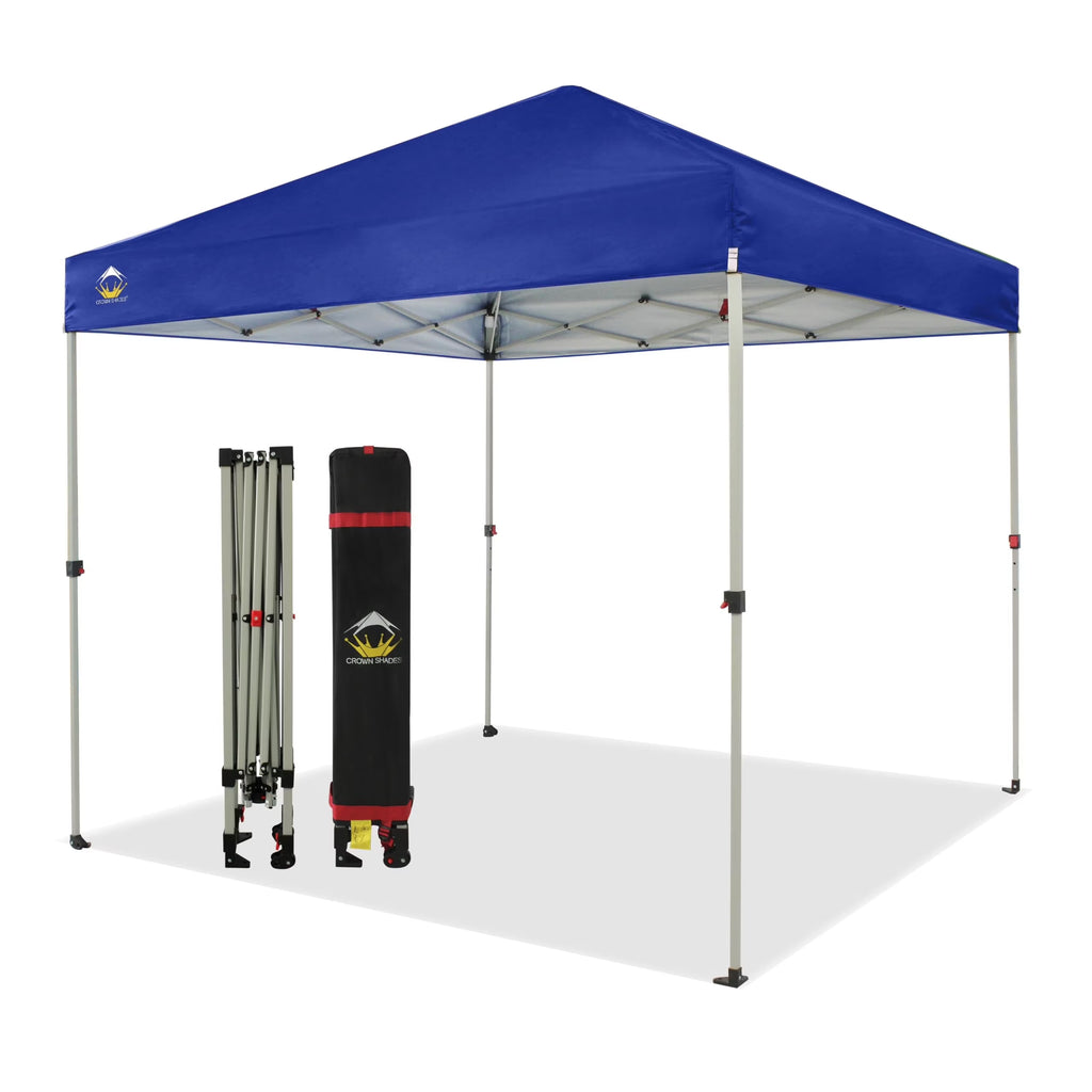 CROWN SHADES 8x8 Pop Up Canopy with One Push Setup Easy Outdoor Sun Shade for Events Parties Camping Forest Green