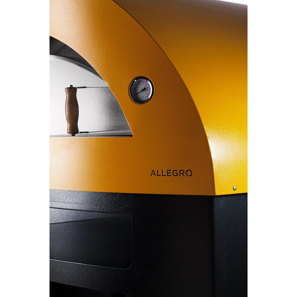 Alfa Allegro Outdoor Steel Italian Wood Fired Pizza Oven with Base, Yellow