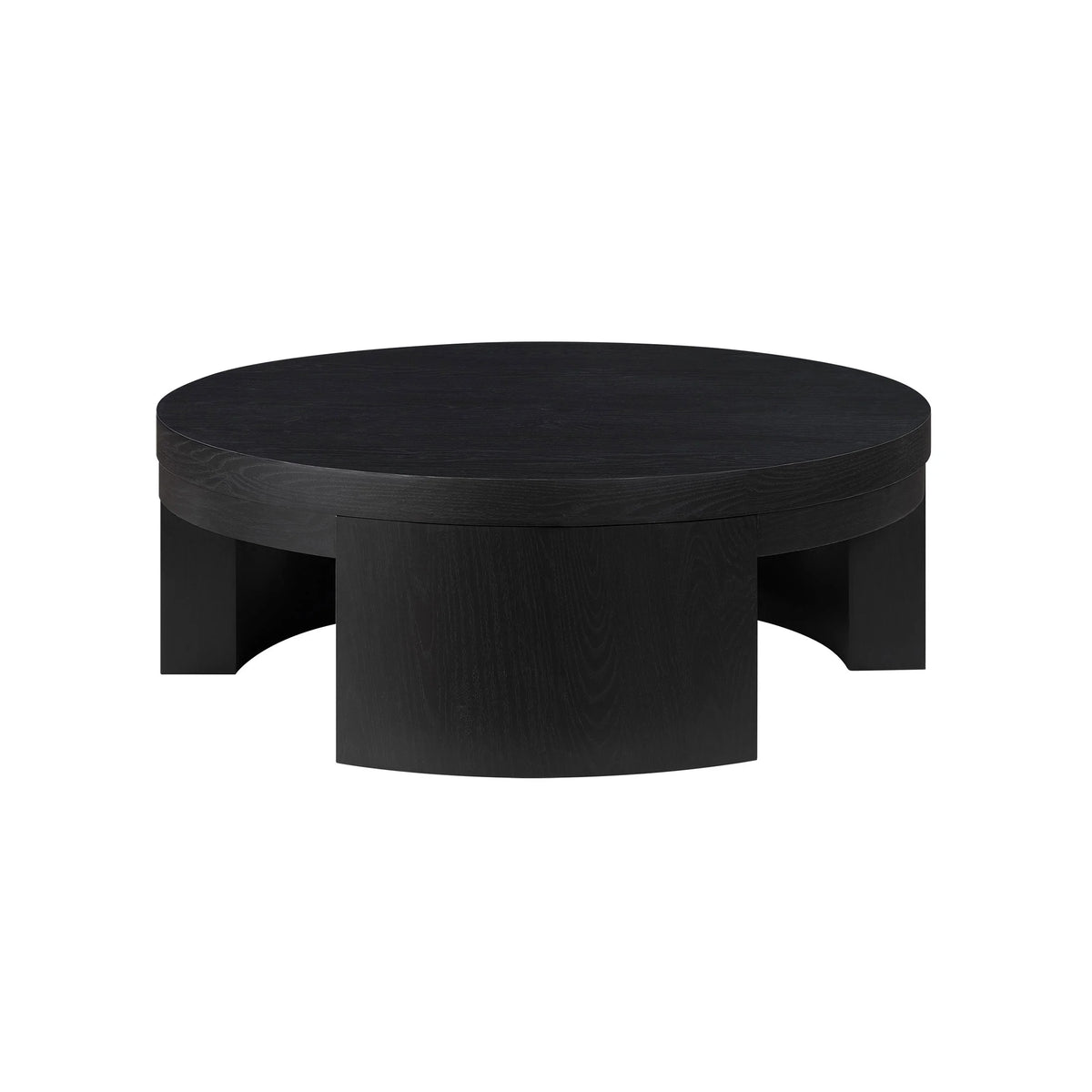 Beautiful Mod Round Coffee Table by Drew Barrymore, Warm Honey Finish