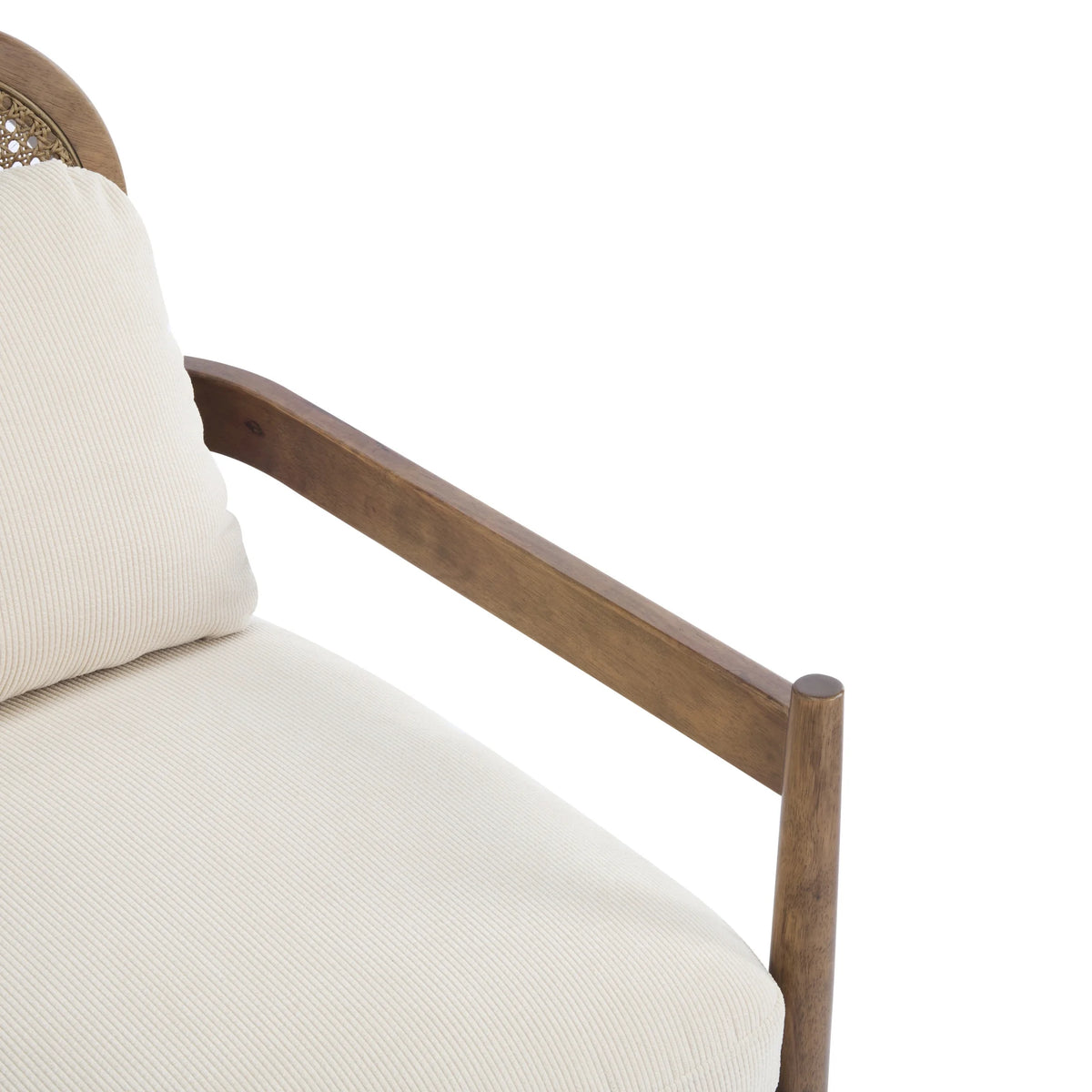 Christopher Knight Home Mid-Century Modern Accent Chairs, Wood Frame with Rattan Backrest, Grayish Green, Set of 2