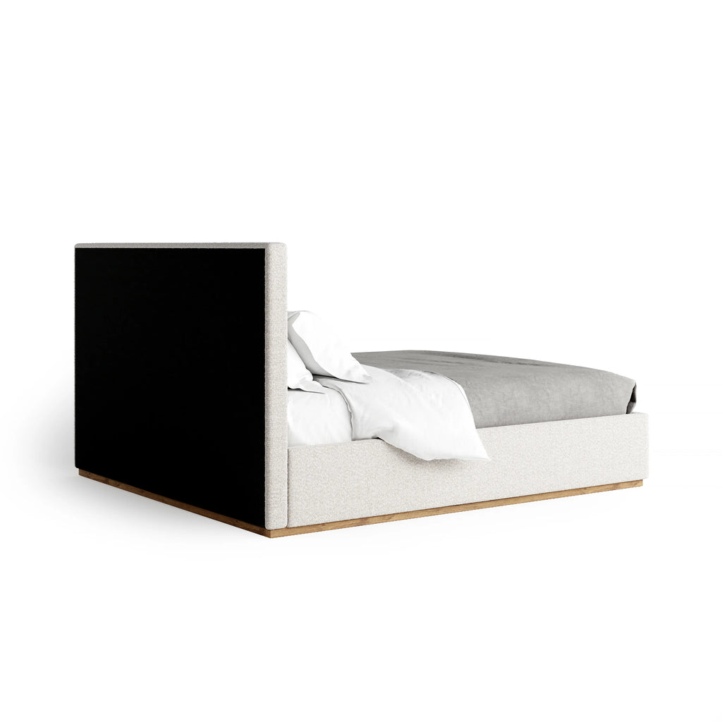 Modern King Bed Frame with Headboard - Upholstered King Size - Monaco Bed - Free Assembly, Sturdy Wood Platform Bedframe, Strong Wooden Slats, Strong Weight Capacity, Non-Slip and Noise-Free