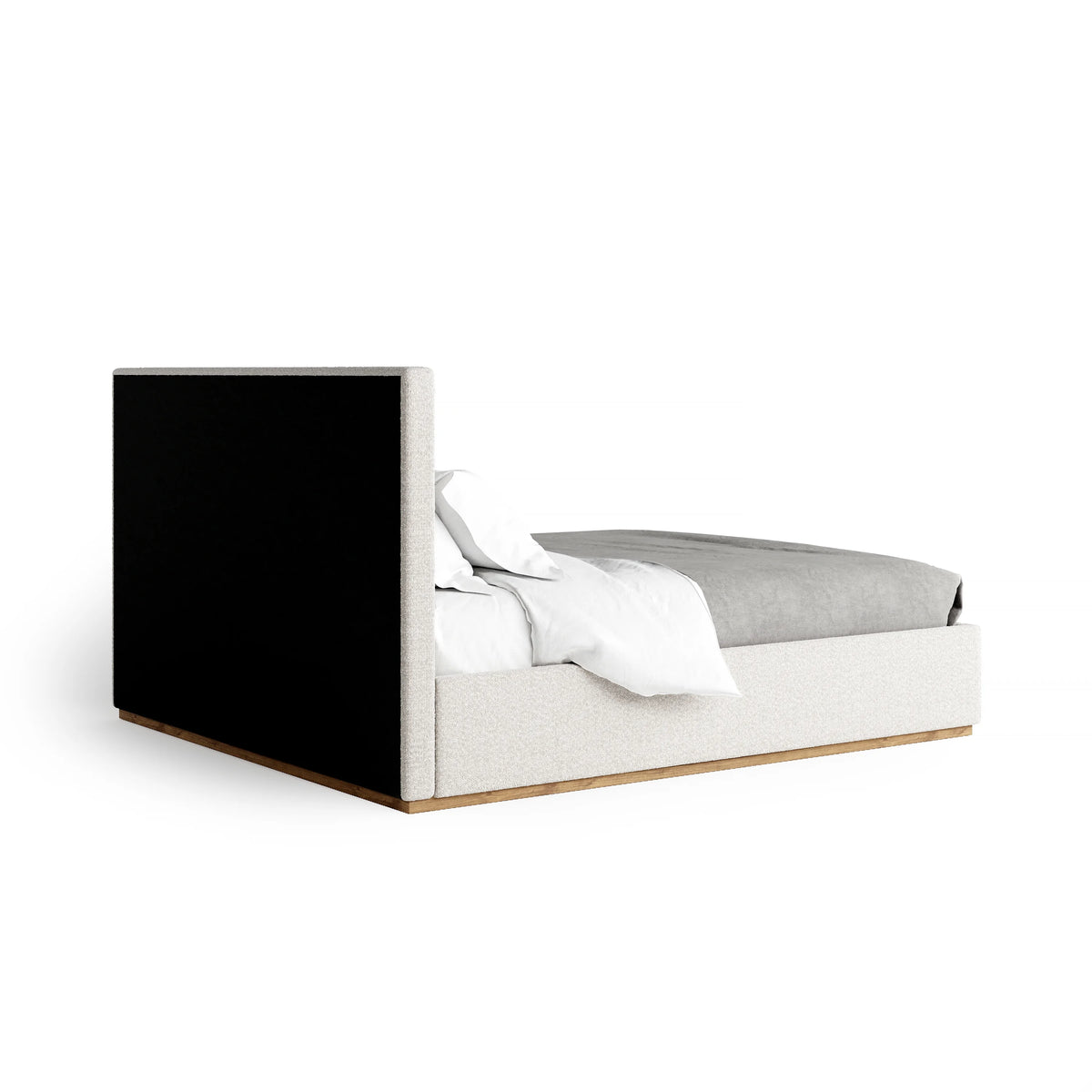 Modern King Bed Frame with Headboard - Upholstered King Size - Monaco Bed - Free Assembly, Sturdy Wood Platform Bedframe, Strong Wooden Slats, Strong Weight Capacity, Non-Slip and Noise-Free