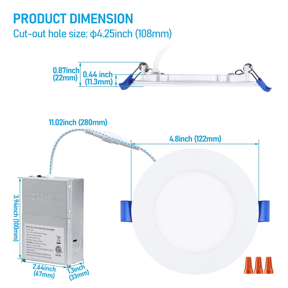 16 Pack 4" 5CCT Dimmable LED Recessed Light with J-Box, 2700K/3000K/3500K/4000K/5000K Selectable, 10W LED Downlight, Aluminum