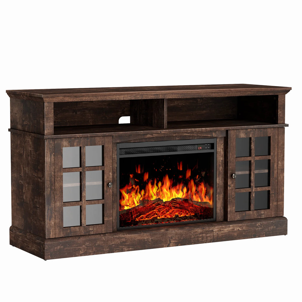 Electric Fireplace TV Stand for 75�� TVs Fireplace Entertainment Center TV Console Table with 23�� Fireplace, Holds up to 200 lbs