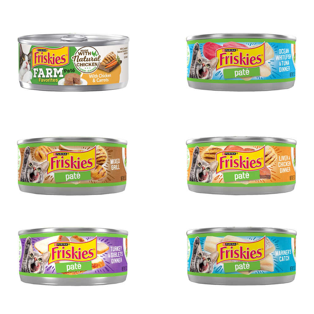 Purina Friskies Cat Food Pate, Variety Pack, 5.5 oz, 60-count