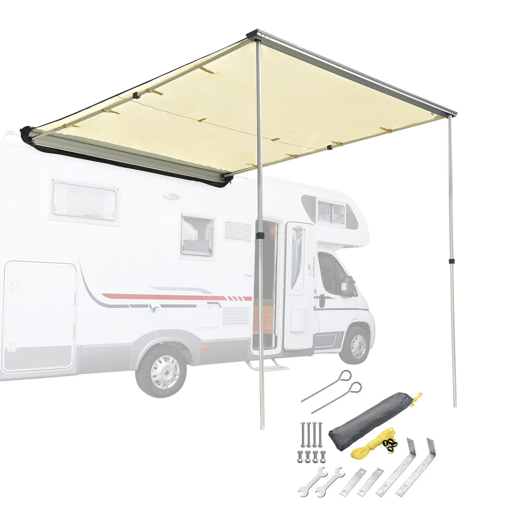 Yescom Vehicle Awning with Blackout Coating 6.6x8.4' Car Roof Rack Overlanding Shade for SUV Camping Travel