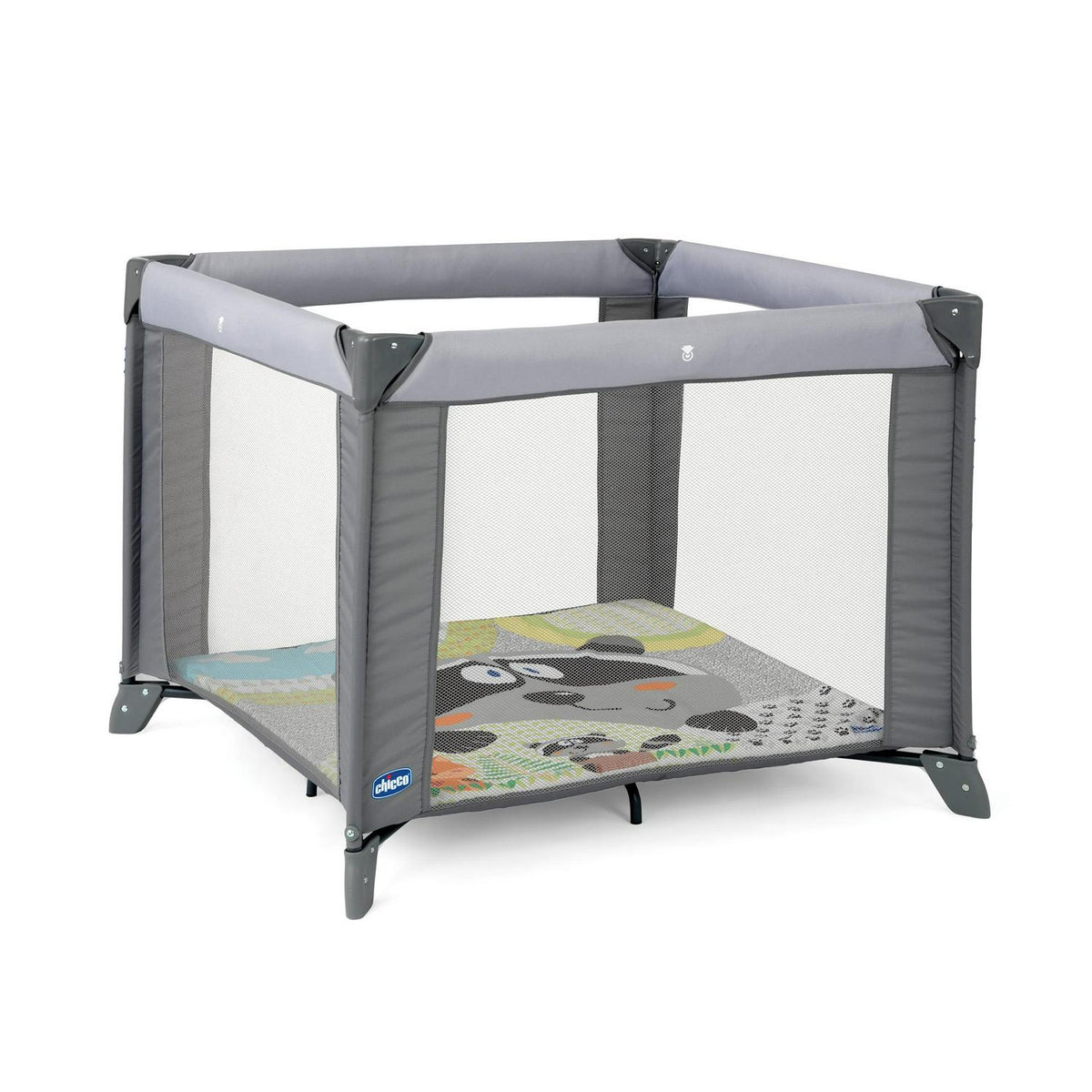 Chicco Tot Quad Portable Square Baby Playpen - Honey Bear (Grey)