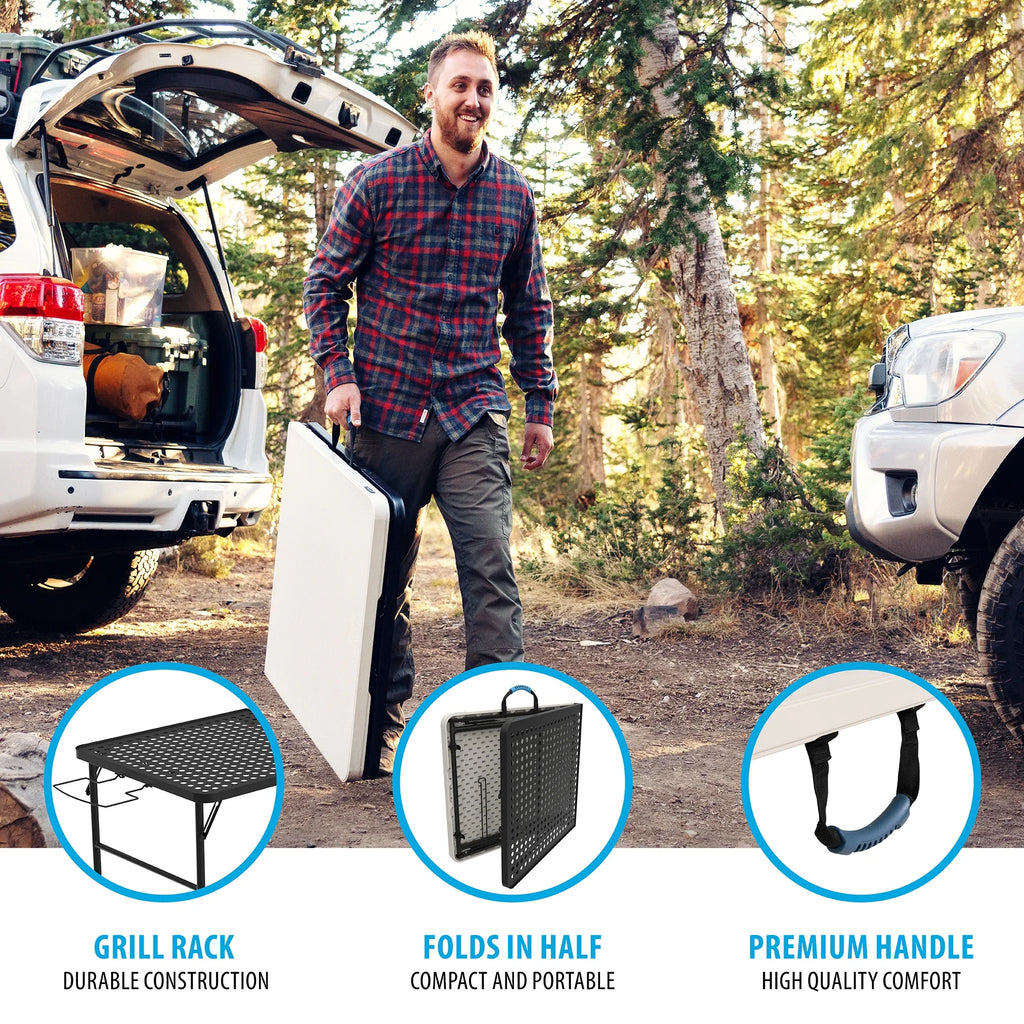 Lifetime 5' Fold-in-Half Camping Folding Table, Pumice (280875)