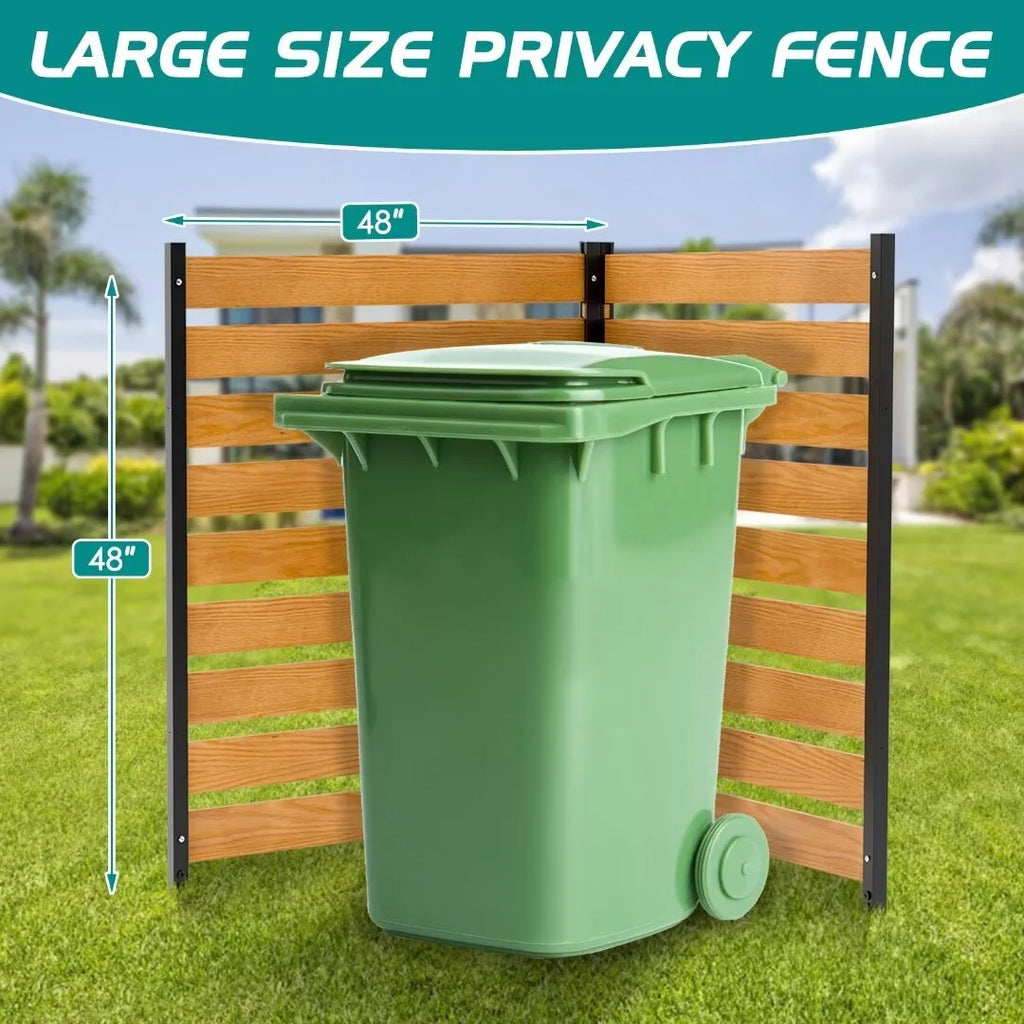 "NAIZEA Air Conditioner Fence, Pool Equipment Enclosure, Trash Can Enclosure, Metal Stake Wood Fence Panel 38"" W x 60"" H"