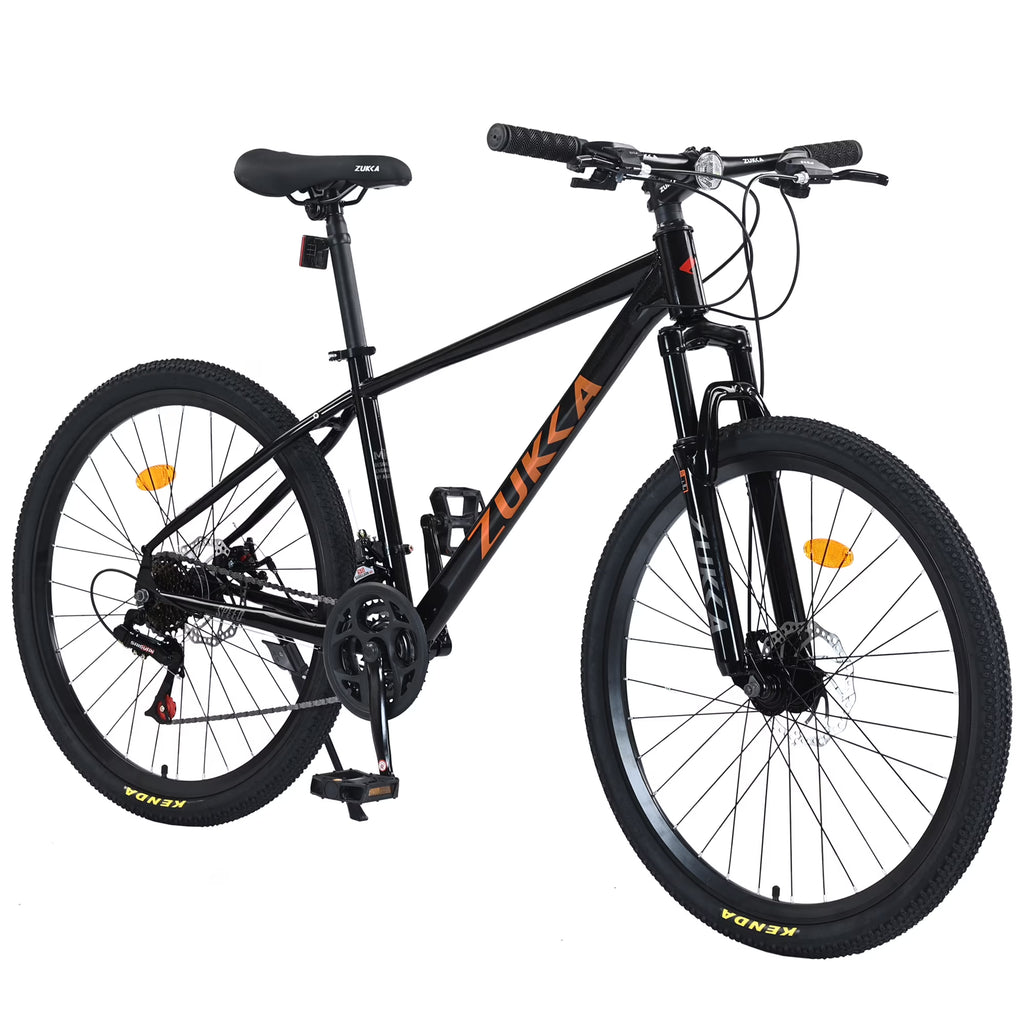 Aukfa 26" Mountain Bike for Men/Women,24 Speed Adult Bicycle Suspension Fork,Fits Riders 5'4" - 6'2"Red