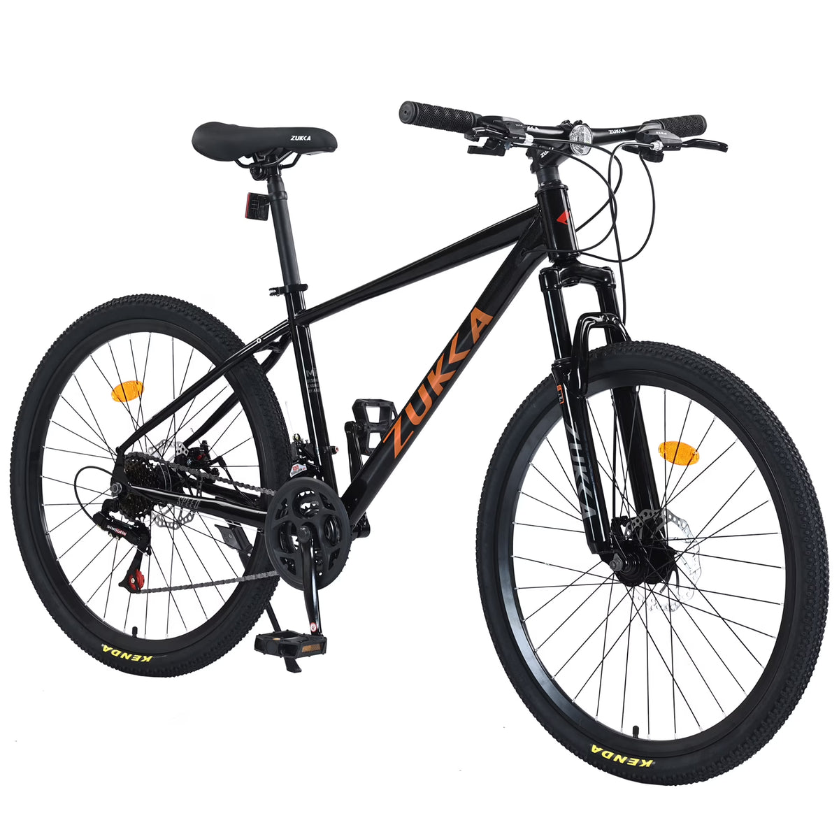 Aukfa 26" Mountain Bike for Men/Women,24 Speed Adult Bicycle Suspension Fork,Fits Riders 5'4" - 6'2"Red