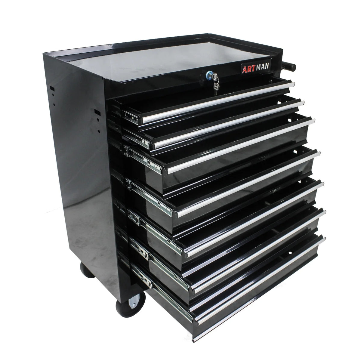 7-Drawer Rolling Tool Chest, Metal Tool Storage Organizer Cart with Locking System and Wheels, Multifunctional Mechanic Tool Cart for Garage, Warehouse, Workshop, Repair Shop, Red