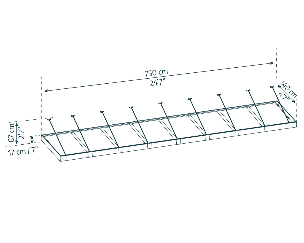 Palram - Canopia Sophia XL 2000 6' x 5' Acrylic Awning - Gray/Mist