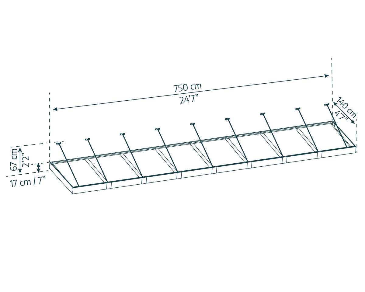 Palram - Canopia Sophia XL 2000 6' x 5' Acrylic Awning - Gray/Mist