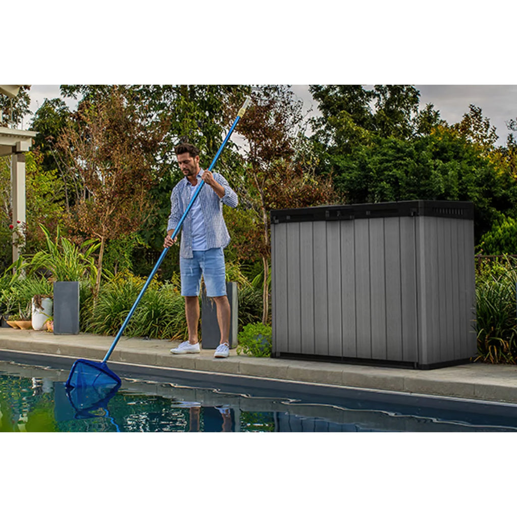 Keter Outdoor Storage Shed, Durable Resin, Compact & Portable, Store-It-Out Darwin, Grey