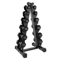 HolaHatha Neoprene Dumbbell Weight Set with Rack (Black), 112.5 lb