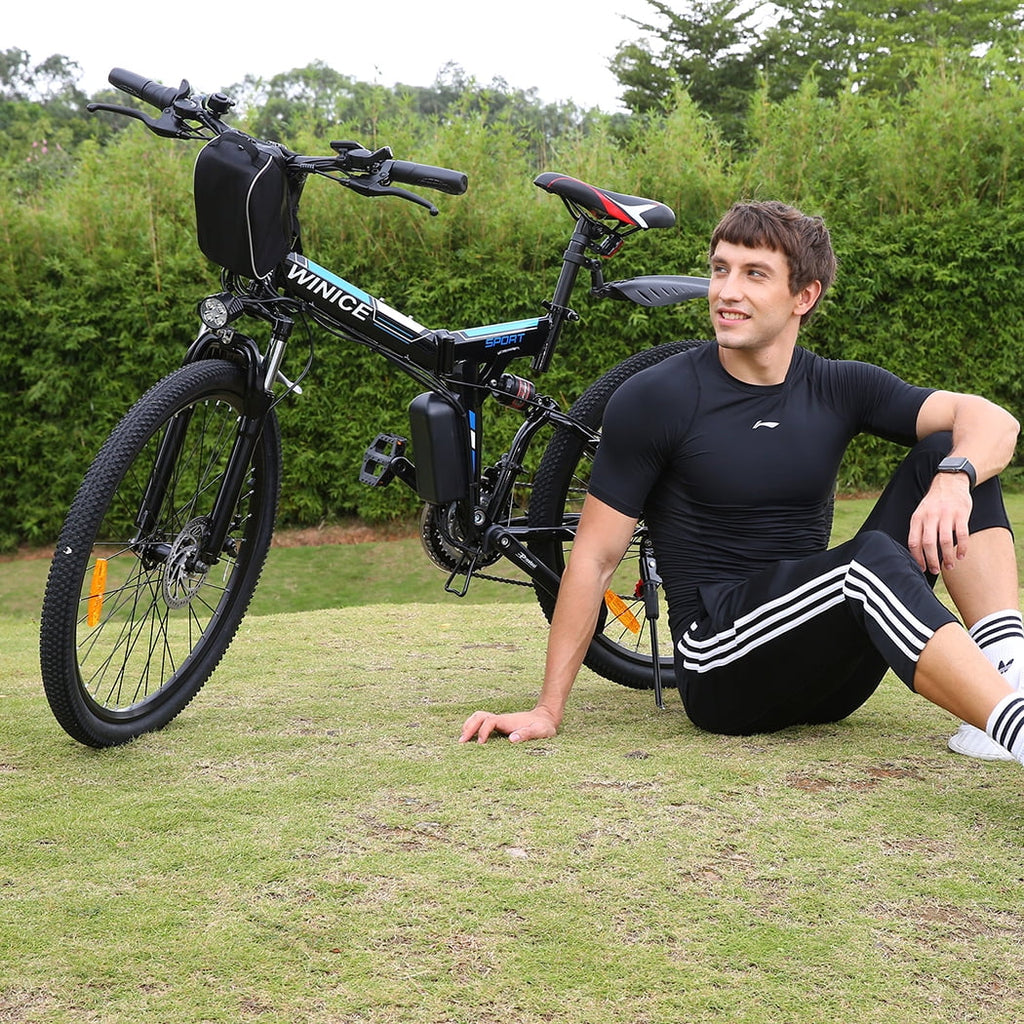 Vivi Electric Bike for Adults 26" Folding Electric Bike 500W Electric Mountain Bike 20MPH Full Suspension Electric Bike  with Cruise Control Up to 50 Miles