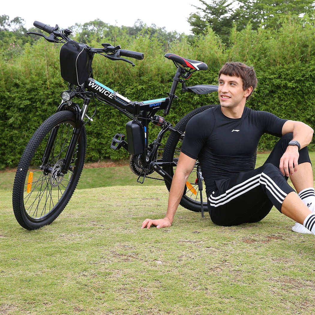 Vivi Electric Bike for Adults 26" Folding Electric Bike 500W Electric Mountain Bike 20MPH Full Suspension Electric Bike  with Cruise Control Up to 50 Miles