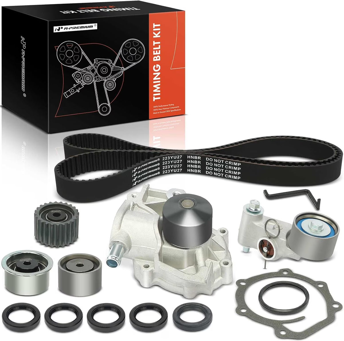 A-Premium 13PCS Engine Timing Belt Kit + Water Pump W/Tensioner Compatible with Subaru Outback 2000-2005, Forester Impreza 1999-2005 & Saab 9-2X 92X 2005-2006 - 2.2L 2.5L, Replace# 2928273H10