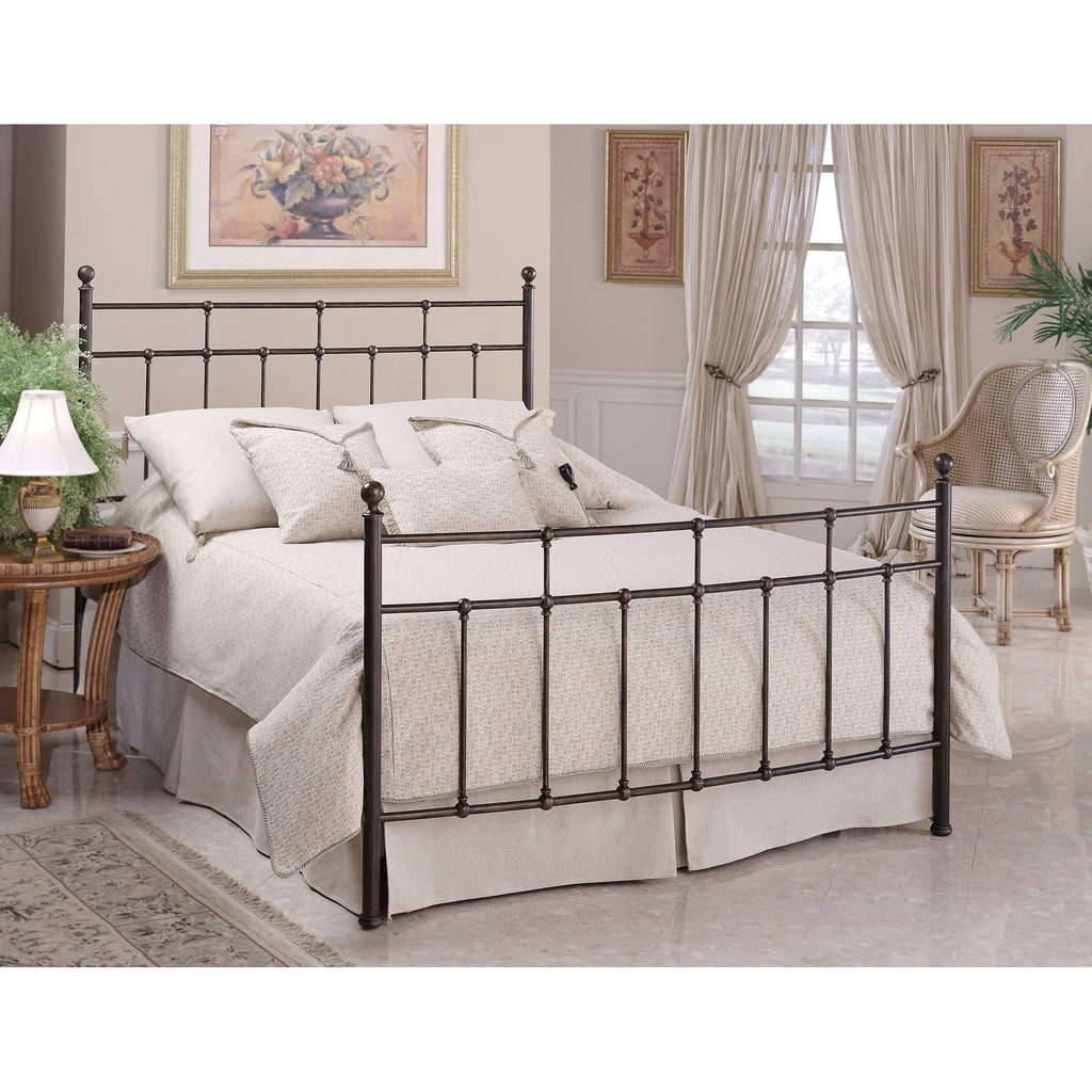 Hillsdale Furniture Providence Metal Full Bed with Spindle and Casting Design, Antique Bronze
