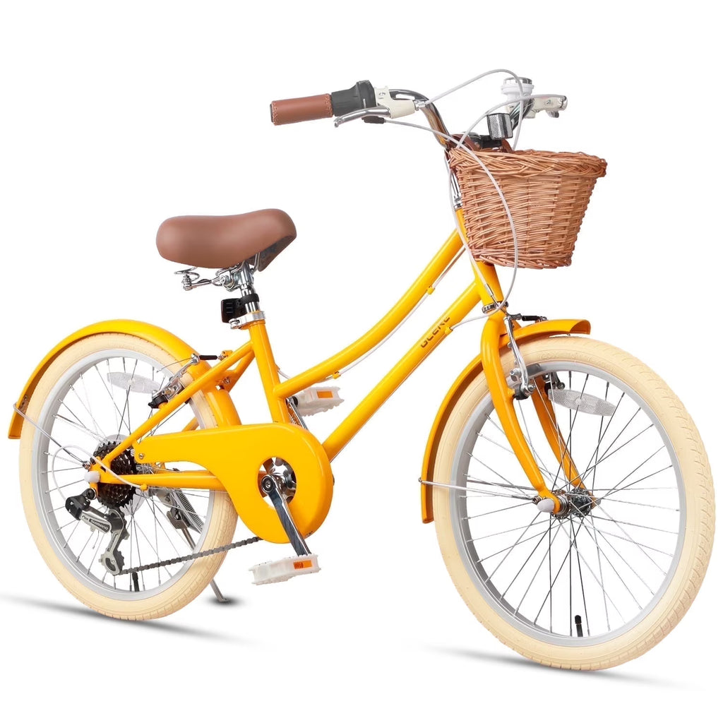 Glerc Missy 24" Girls Cruiser Bike 6-Speed Women's Hybird Bicycle for Ages 7-11 Years, Mint Green