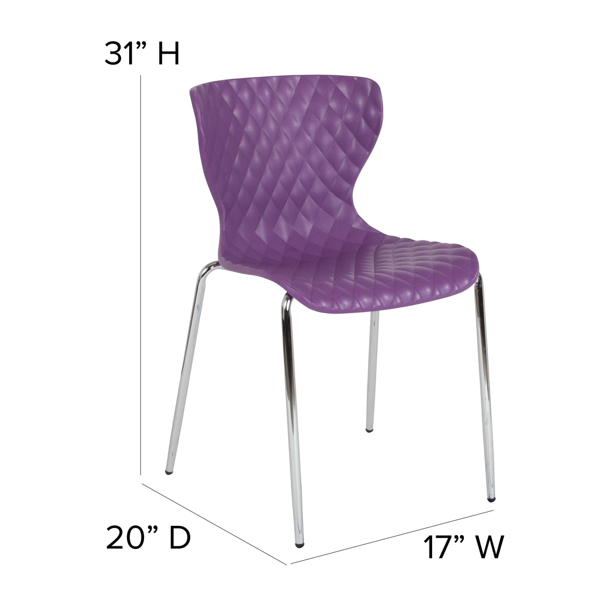 Flash Furniture 4 Pack Lowell Contemporary Design Orange Plastic Stack Chair