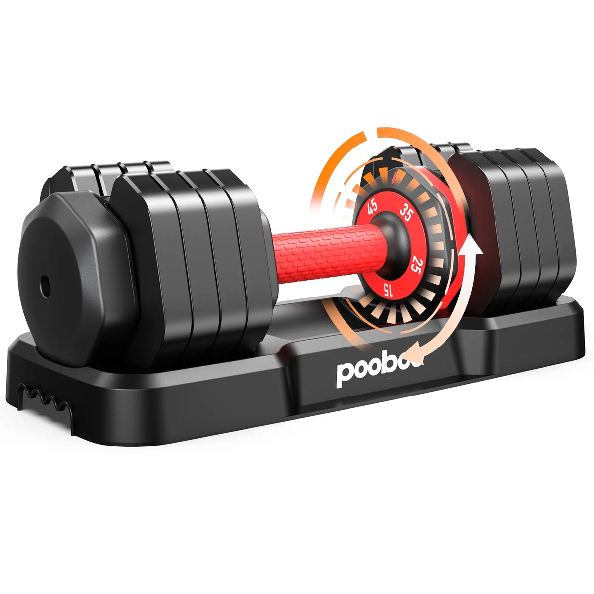 (1 Pair) LNOW 50lbs Quick Select Adjustable Dumbbells for Home Gym 5 in 1 Free Weights 5/10/15/20/25lb/50lb Dumbbell with Anti-Slip Handle, Suitable for Home Gym Exercise Equipment
