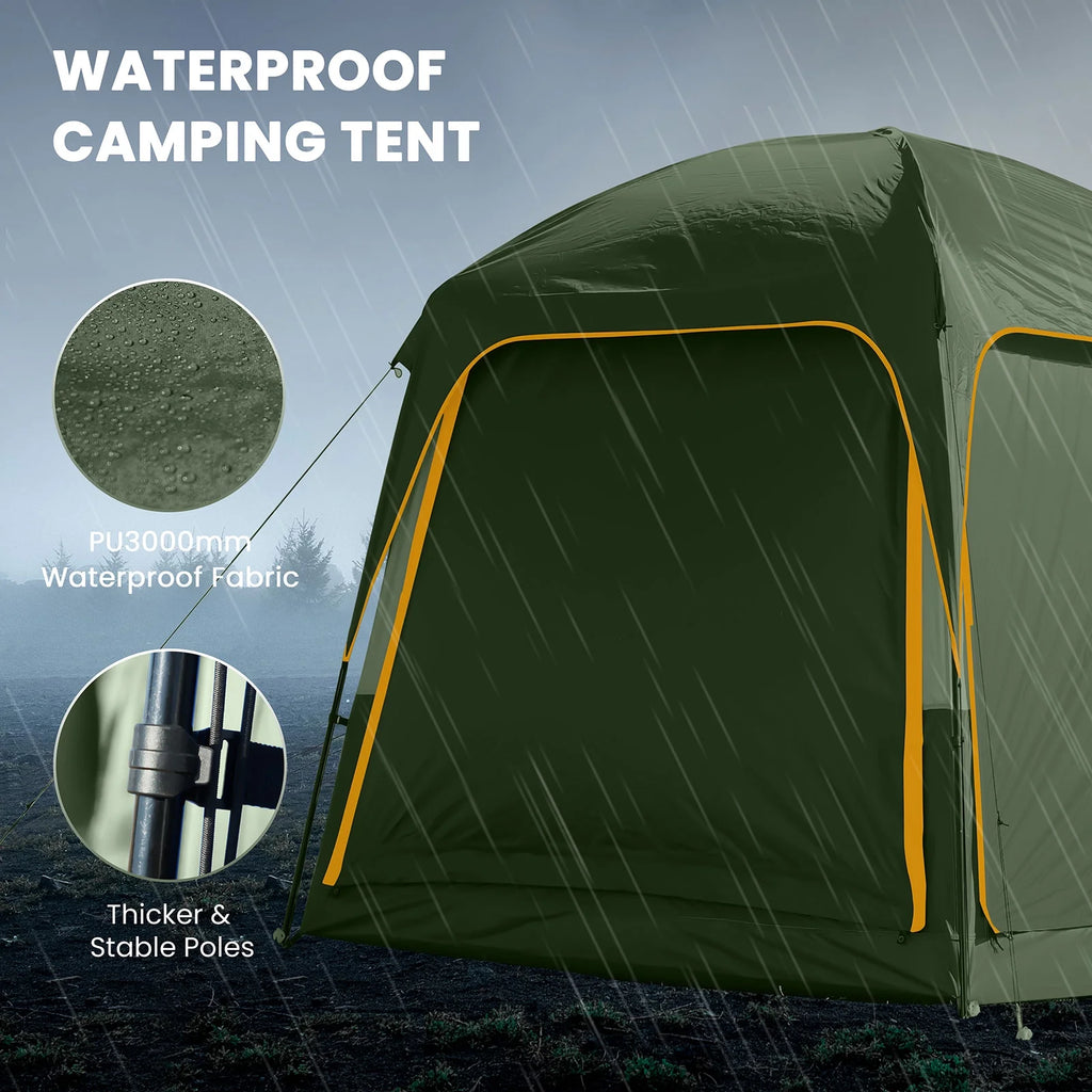 MOPHOTO SUV Tents for Camping 4 People, PU 3000mm Waterproof SUV Tent Attachment Tailgate Tent for Car Jeep Van, Spacious Space 8.2'L x 8.2'W x 7.2'H with 2 Awnings & Double Door