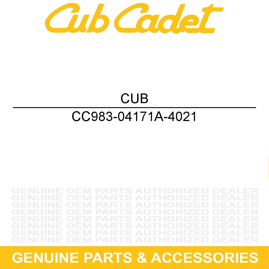 CUB CADET 983-04171A-4021 Yellow 42" Deck Shell Assembly LT1042 Lawn Tractors