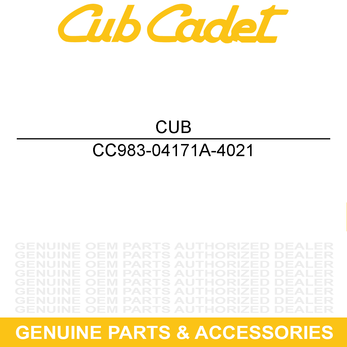CUB CADET 983-04171A-4021 Yellow 42" Deck Shell Assembly LT1042 Lawn Tractors