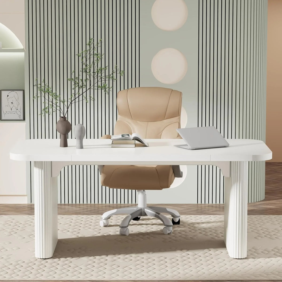 Tribesigns 63'' Computer Desk, Simple Rectangular Writing Table for Home Office Study Room Bedroom