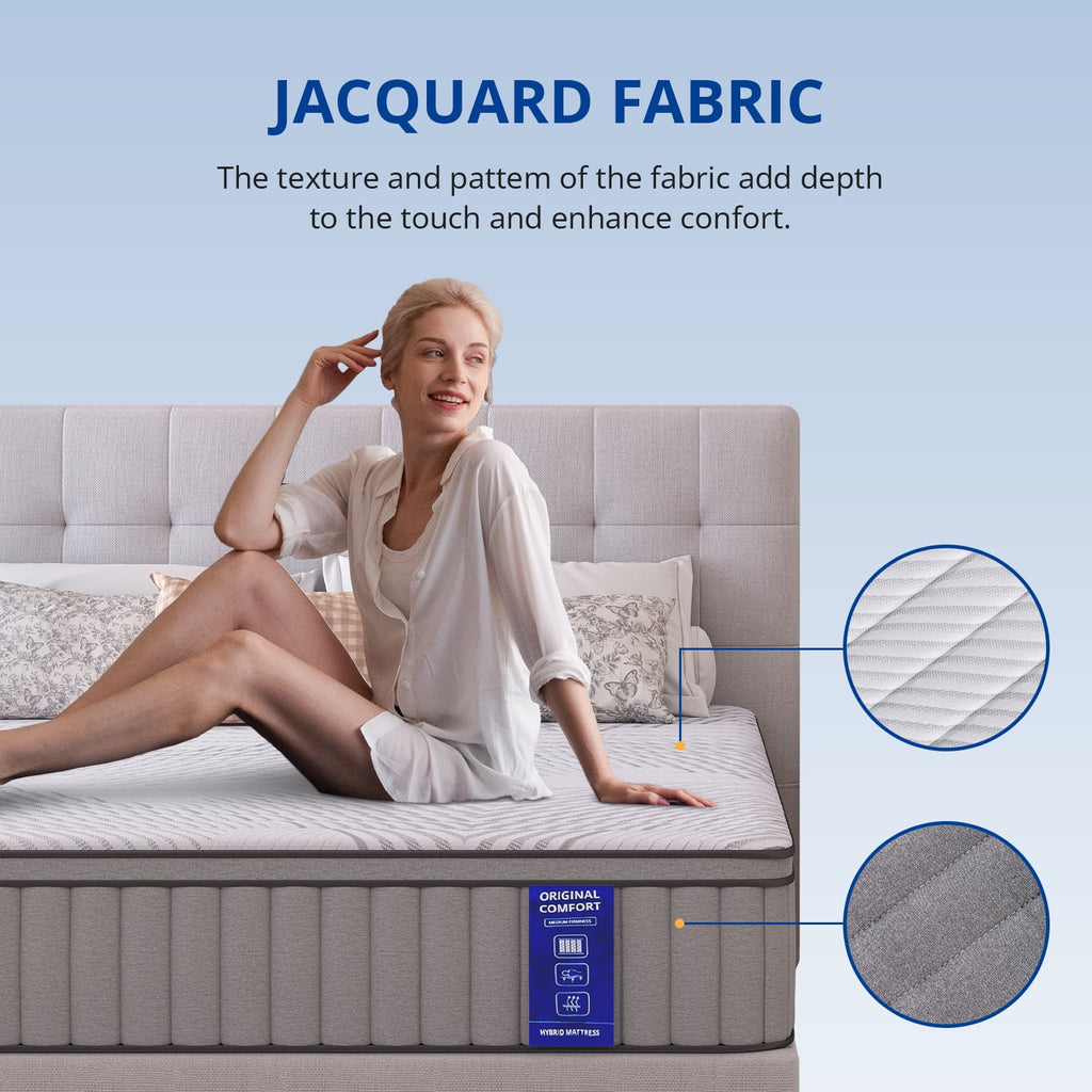 EGOHOME 14 inch King Size Hybrid Mattress In a Box, Cooling Gel Infused Memory Foam, Pocket Spring