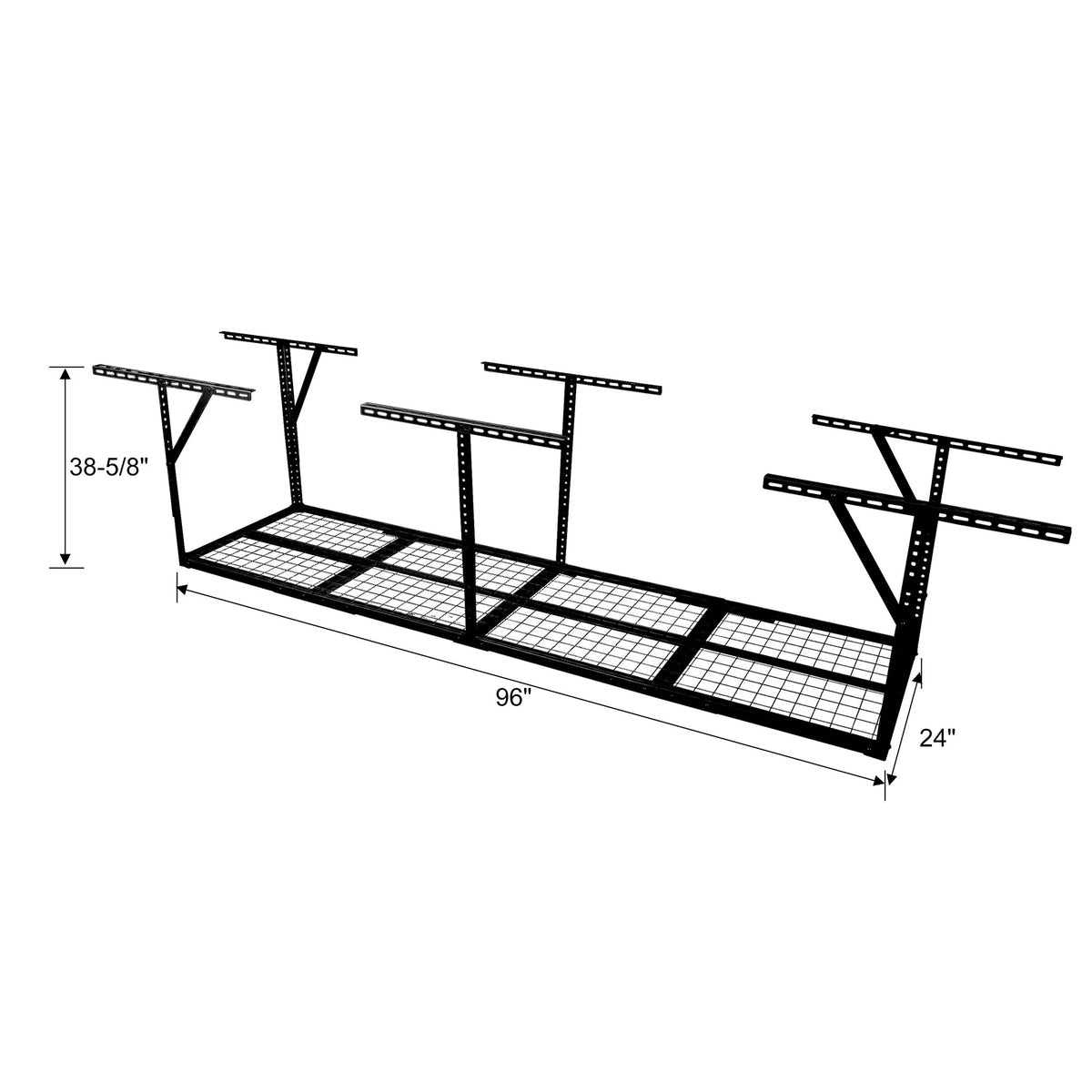 2x8FT Overhead Garage Storage Rack,Adjustable Storage Organization System,Heavy Duty Metal Garage Ceiling Storage Racks,450lbs Weight Capacity