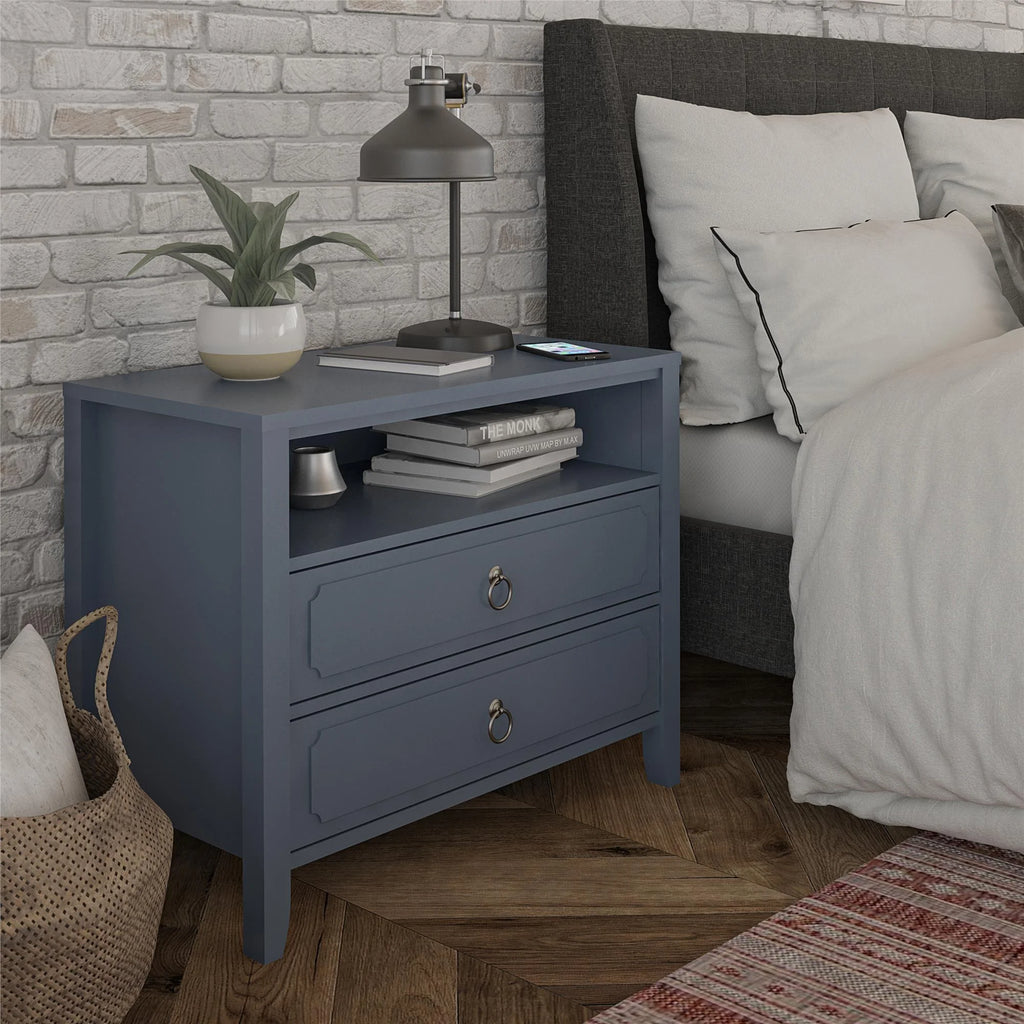 Her Majesty 2 Drawer Nightstand, Mustard Yellow