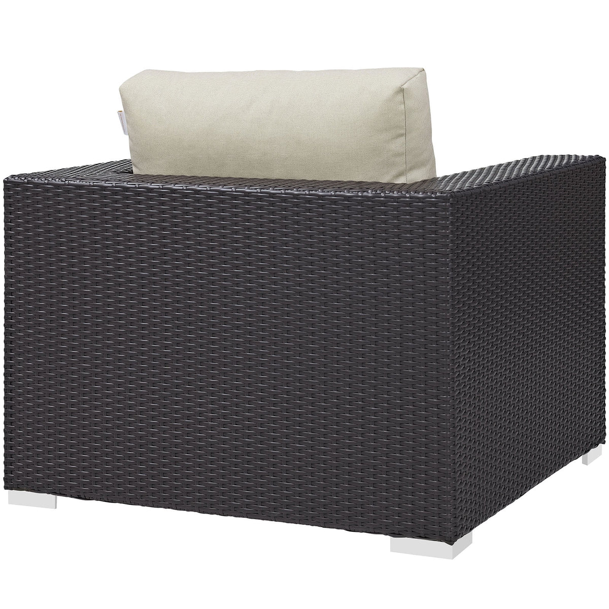 Modern Contemporary Urban Design Outdoor Patio Balcony Lounge Chair, Beige, Rattan