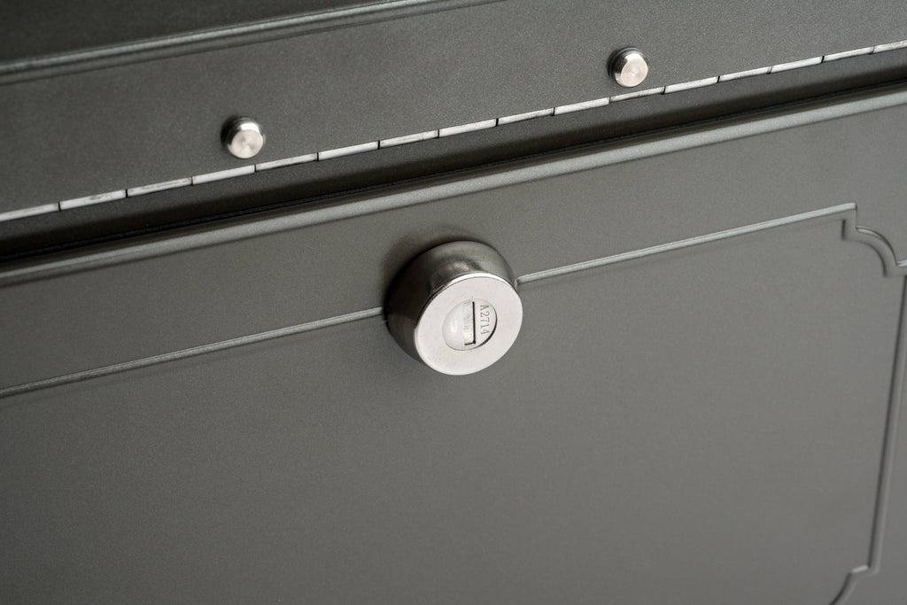 Architectural Mailboxes Oasis Classic Black Post Mount Mailbox, Galvanized Steel, Locking