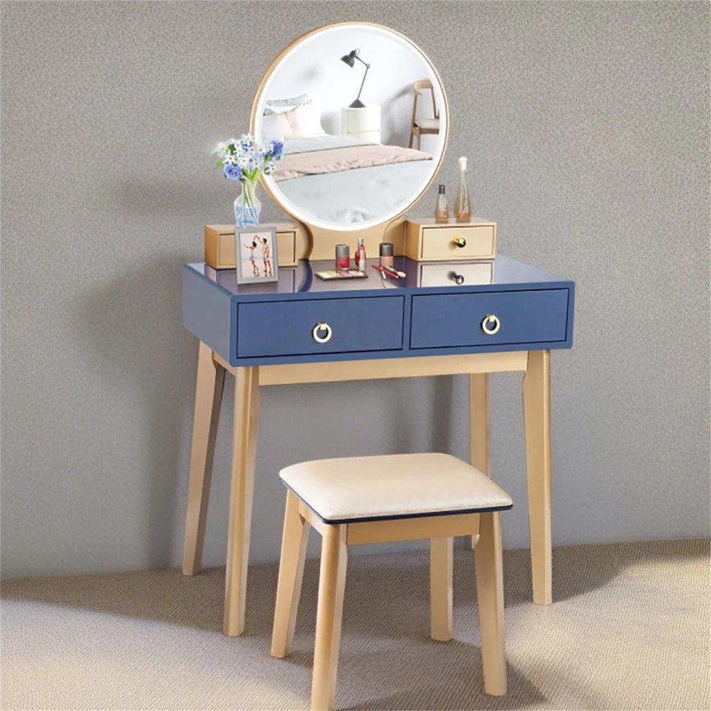 Kadyn Makeup Dressing Table Modern Vanity Set, Makeup Vanity Table Set 3 Color Lighting Dressing Table-Black