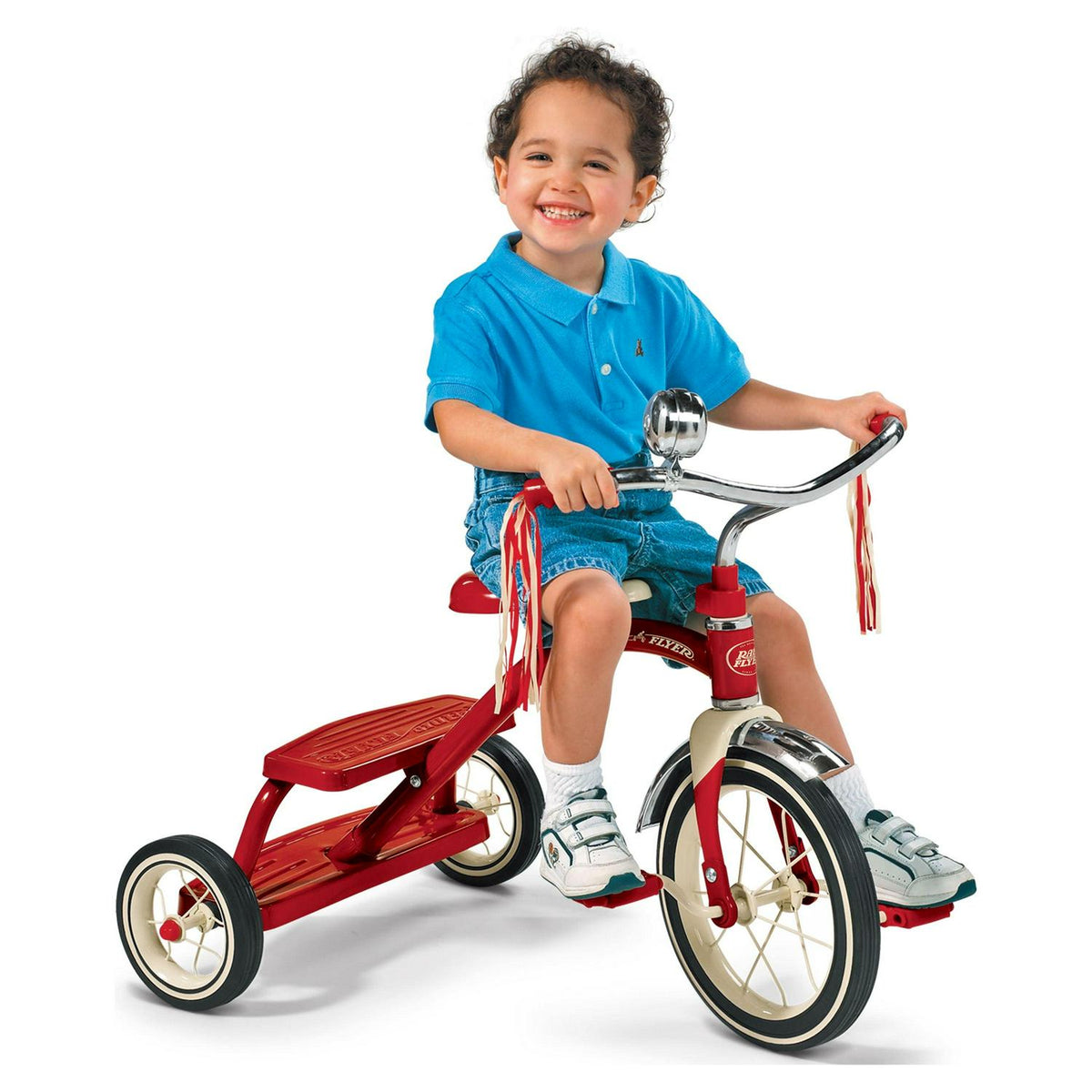 Radio Flyer. Classic Red Dual Deck Tricycle. 12″ Front Wheel. Red