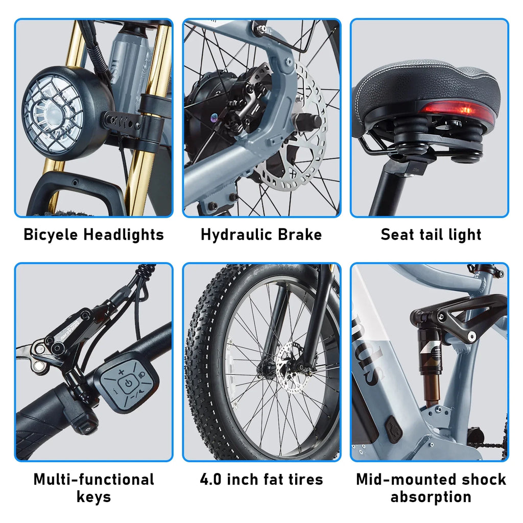 Electric Bike for Adults 26'', 1000W E-Mountain Bike 48V 30/20Ah UL2849 Removable Battery,Fat Tire Ebike up to 30MPH Off Road Beach Snow Electric Bicycles Full Suspension & Dual Hydraulic Disc Brakes