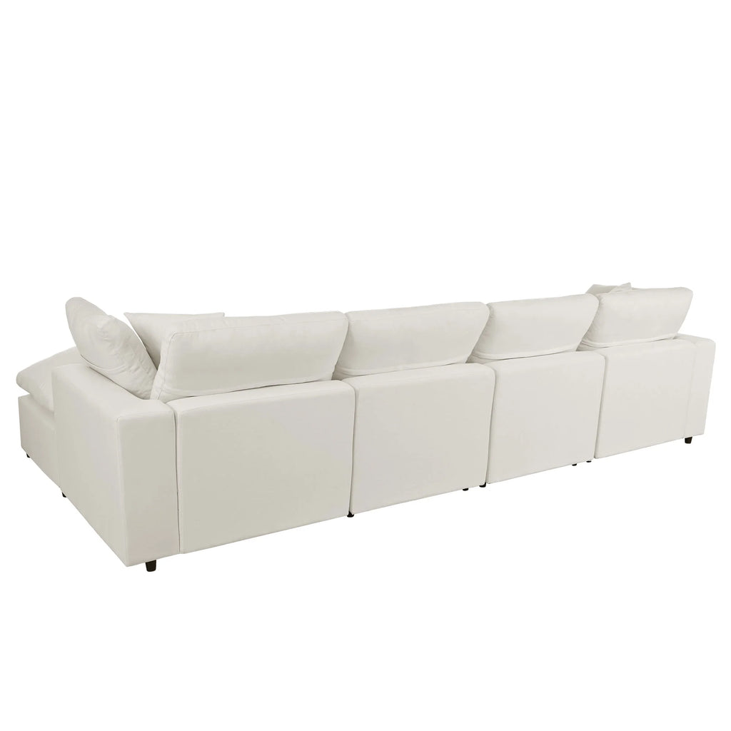 Harper & Bright Designs Convertible Modular Sectional Sofa with 2 Removable Ottomans & Pillows, Large U Shape Cloud Couch with Reversible Chaise for Living Room, Grey