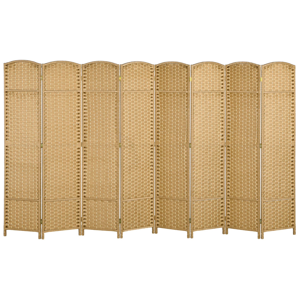 HOMCOM 4 Panel Room Divider Freestanding Folding Privacy Screen Nature Wood