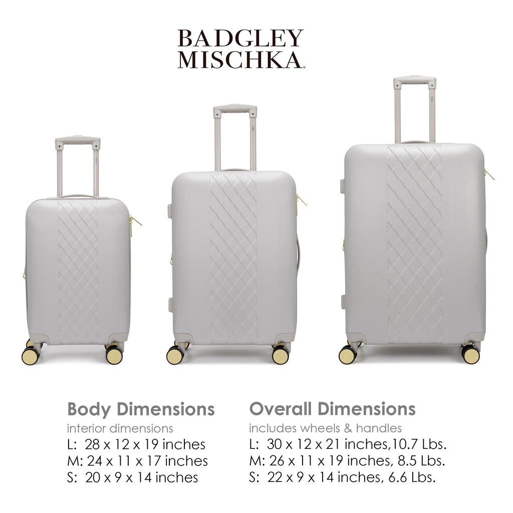 BADGLEY MISCHKA Diamond 3 Piece Expandable Luggage Set (Black)