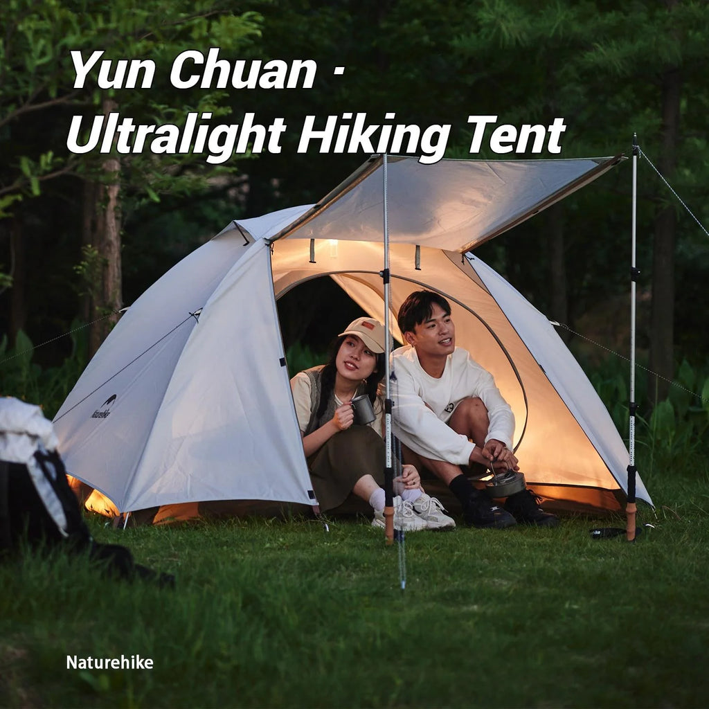 Naturehike, Ultralight Hiking Tent, Portable Camping Tent with Two Doors, Waterproof and Wind-resistant Dome Tent, UV Protection Backpacking Tent