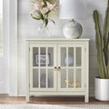 Simple Living  Portland 2-Door Glass Cabinet Antique White