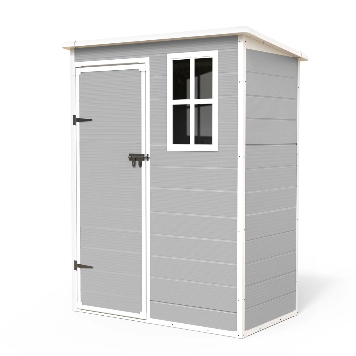ECOPATIO Outdoor Storage Shed 5x3 FT, Resin Garden Shed for Bike, Tool, Plastic Outside Sheds & Outdoor Storage Storage Box with Lockable Door for Backyard, Patio, Lawn, Sandstone