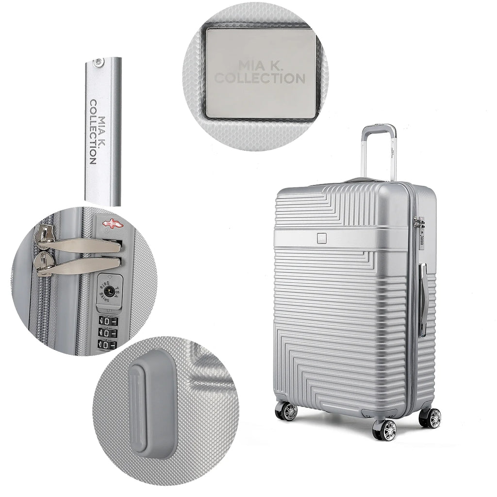 MKF Collection Felicity Extra Large & Large Hardside Luggage 2 pcs, Luxurious Travel Suitcase by Mia K - Rose Gold