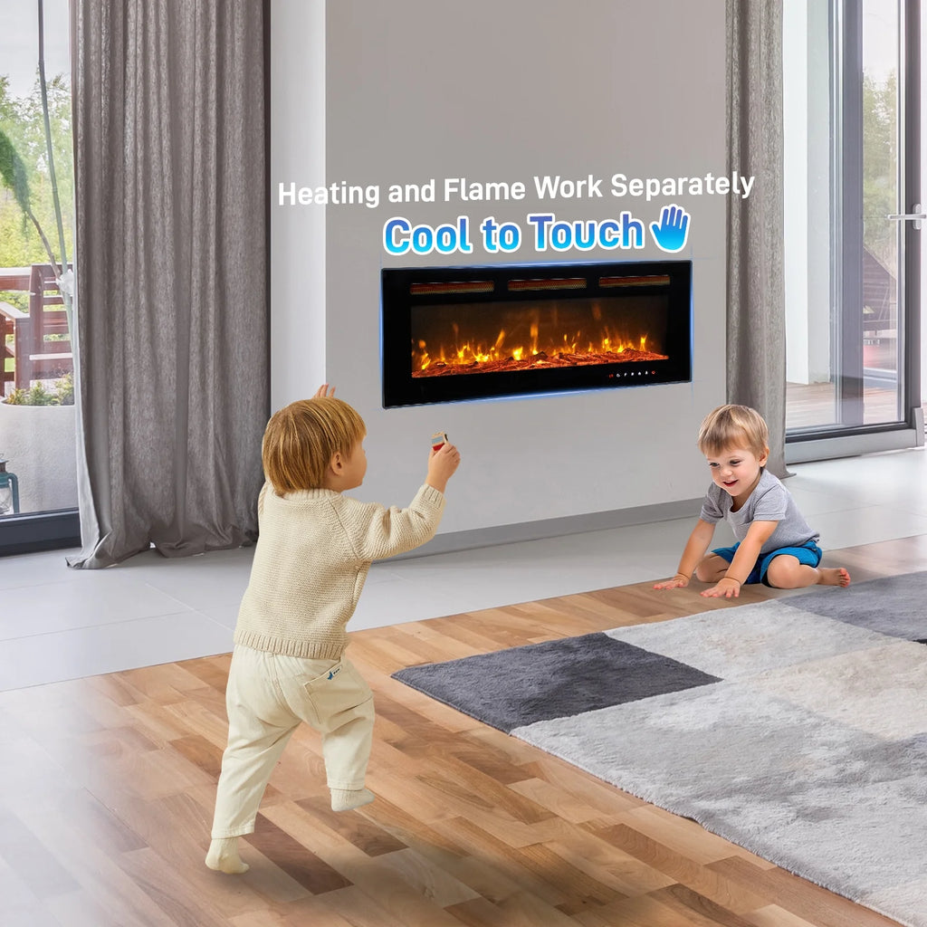 Ktaxon 30" Electric Fireplace, Freestanding/Inserts/Wall Mounted Fireplace Heater with Remote Control, 12 Adjustable Flame Colors, Log & Crystal, 8H Timer for Living Room, Bedroom