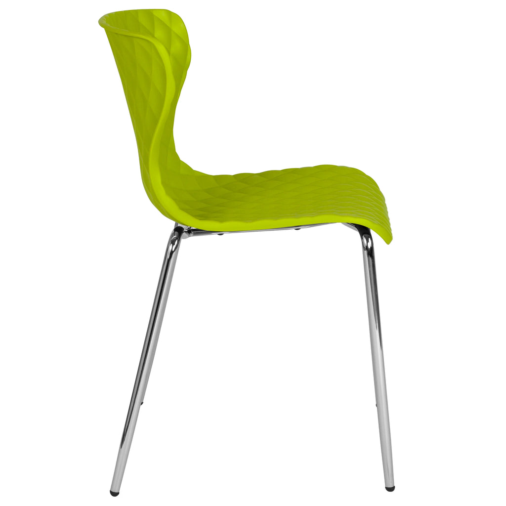 Flash Furniture 4 Pack Lowell Contemporary Design Orange Plastic Stack Chair